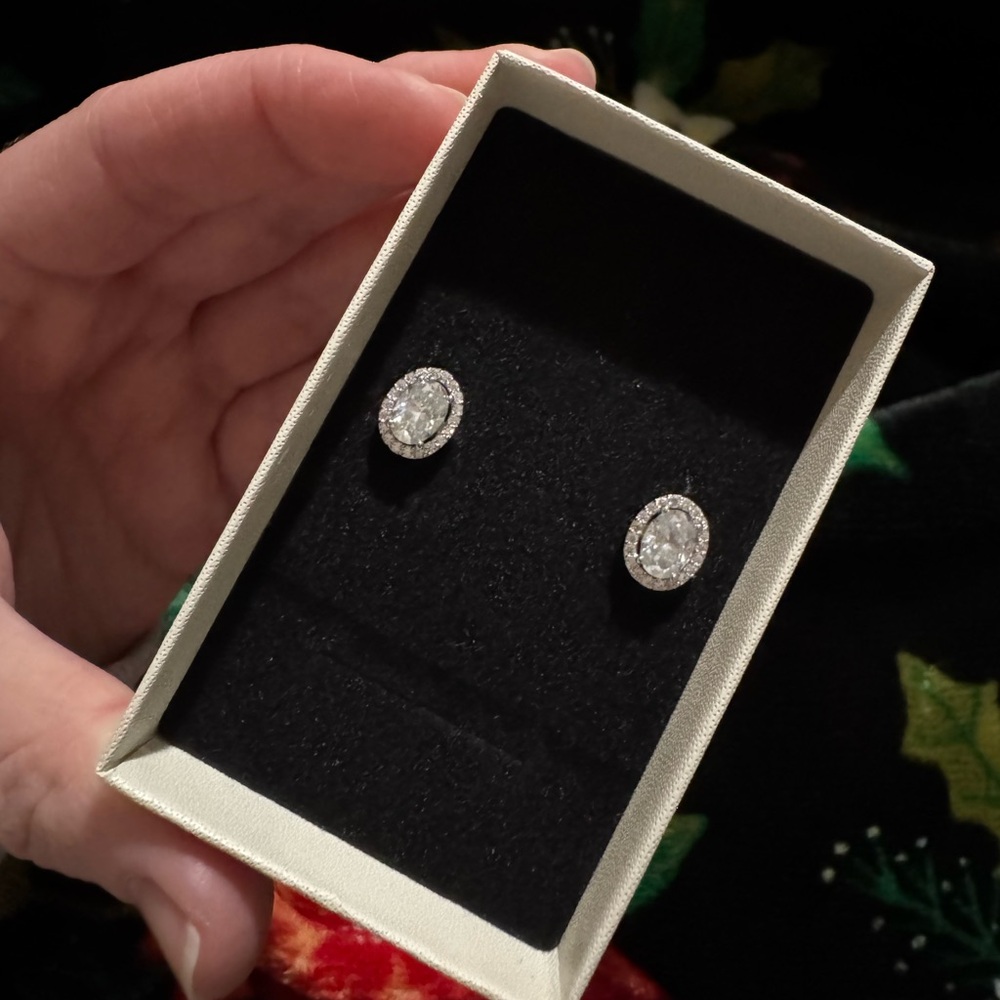 Moissanite Sterling Silver Stud Earrings